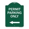 Signmission Permit Parking With Left Arrow, Green & White Aluminum Architectural Sign, 18" x 24", GW-1824-23327 A-DES-GW-1824-23327 - alternate 1